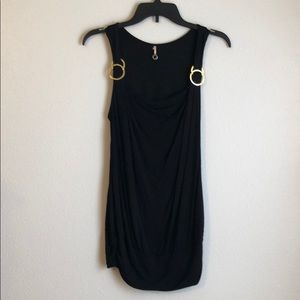 Black Tank Top w/ Gold Tone Details